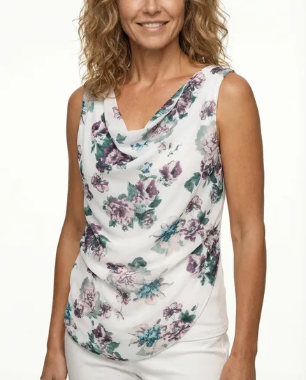Blusenshirt mit Blumen in wei� von Diana