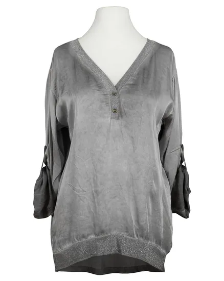 Blusenshirt mit Glanzgarn in grau von Spaziodonna