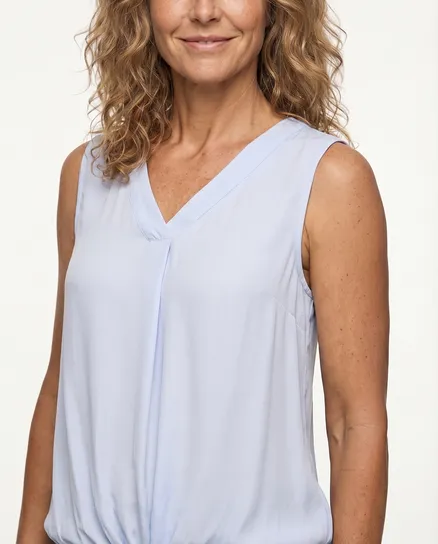 Blusenshirt mit Satin in hellblau von Made in Italy