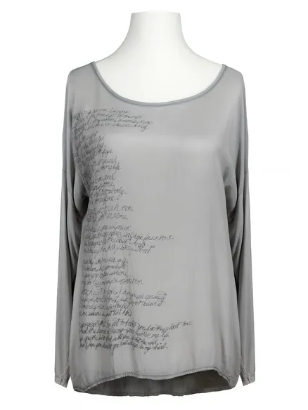 Blusenshirt mit Seide in grau von Spaziodonna