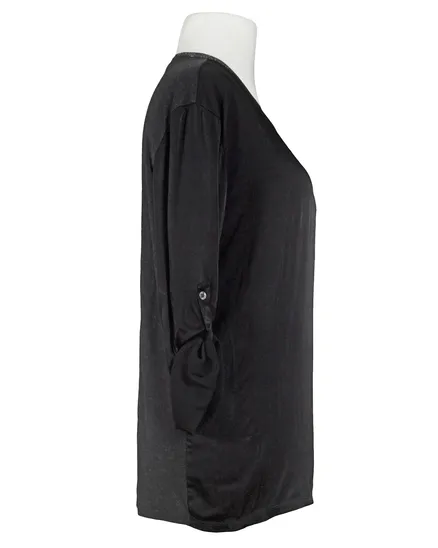 Blusenshirt mit Seide in schwarz von Spaziodonna