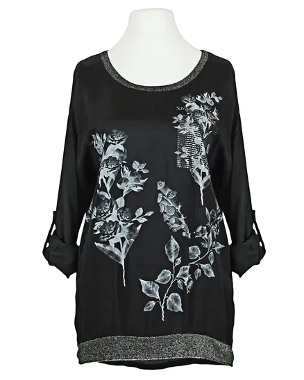 Blusenshirt mit Seide in schwarz von Spaziodonna