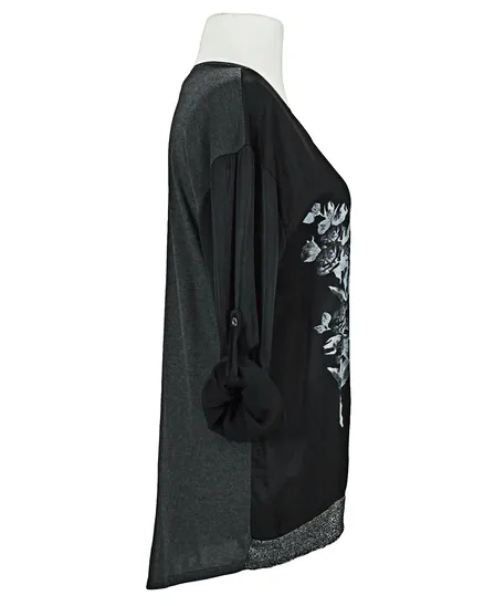 Blusenshirt mit Seide in schwarz von Spaziodonna