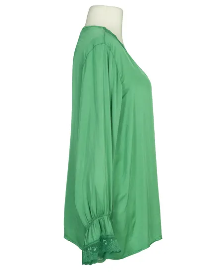 Blusenshirt mit Spitze in gr�n von Made in Italy