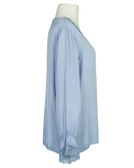 Blusenshirt mit Spitze in hellblau von Made in Italy
