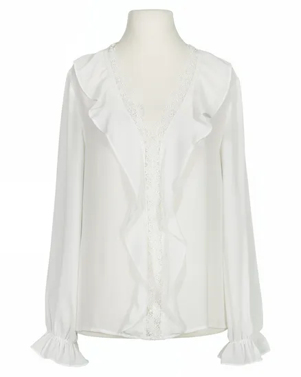 Blusenshirt mit Volant in wei� von Lamiar