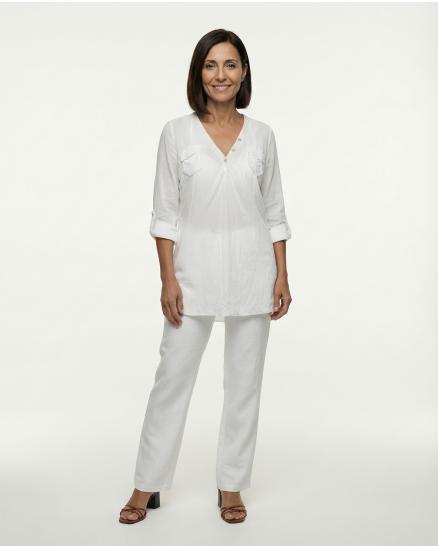 Blusenshirt Pailletten in weiss von Spaziodonna