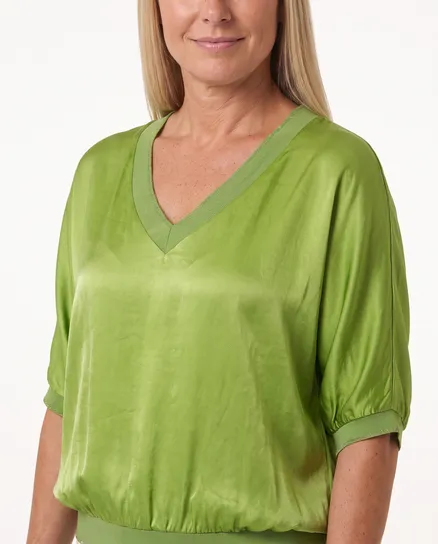 Blusenshirt Satin in gr�n von Made in Italy