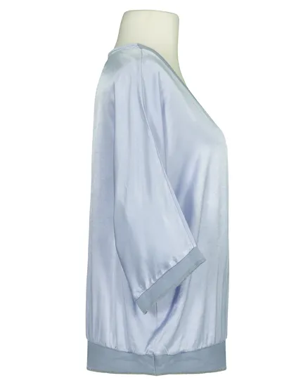 Blusenshirt Satin in hellblau von Made in Italy