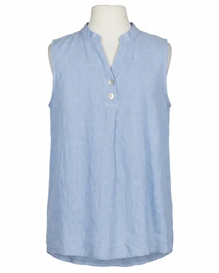 Blusentop Leinen in blau von Puro Lino