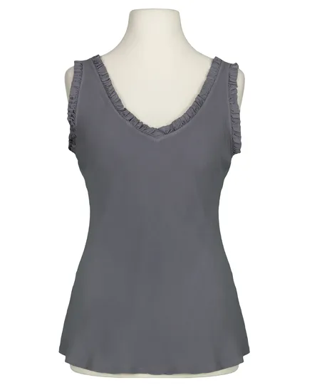 Blusentop mit R�schen in grau von Made in Italy