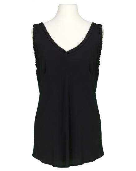 Blusentop mit R�schen in schwarz von Made in Italy