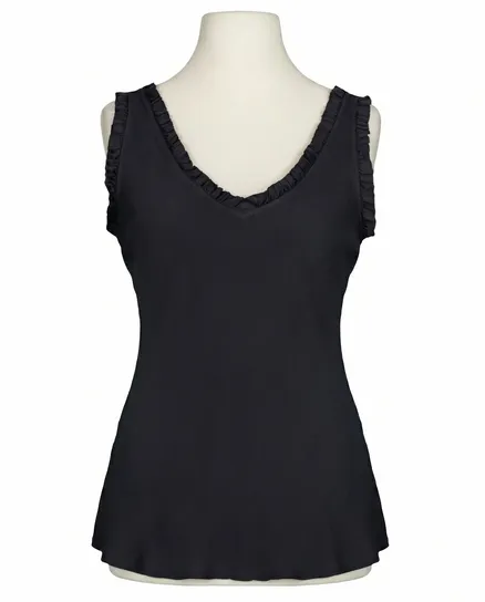 Blusentop mit R�schen in schwarz von Made in Italy
