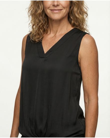 Blusentop mit Satin in schwarz von New Collection