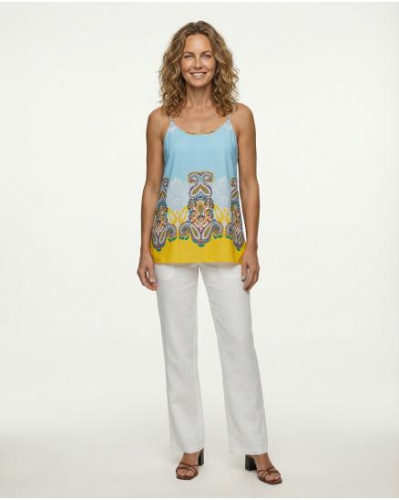 Blusentop Ornamentprint in bunt von folia