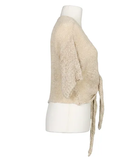 Bolero B�ndchengarn in beige von Italia Moda