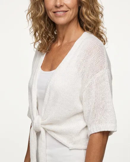 Bolero B�ndchengarn in ecru von Italia Moda