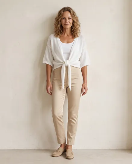 Bolero B�ndchengarn in ecru von Italia Moda