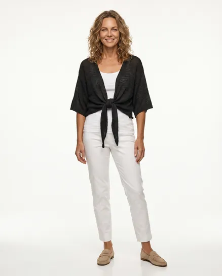 Bolero B�ndchengarn in schwarz von Italia Moda