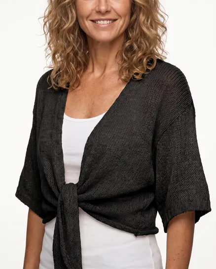 Bolero B�ndchengarn in schwarz von Italia Moda