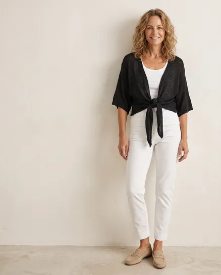 Bolero B�ndchengarn in schwarz von Italia Moda