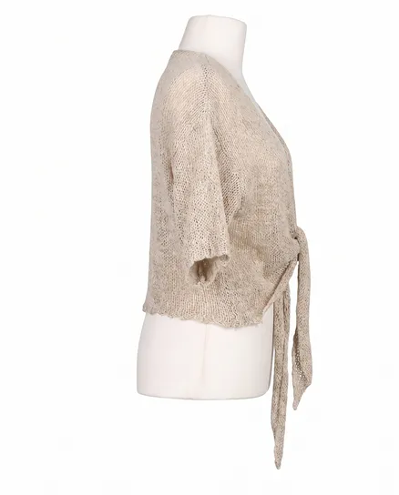 Bolero B�ndchengarn in taupe von Italia Moda