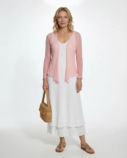 Bolero Boucl�strick in rosa von Exotic