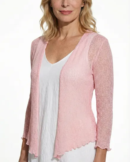 Bolero Boucl�strick in rosa von Exotic