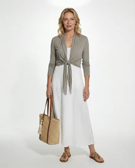 Bolero Cardigan in hellbraun von Spaziodonna