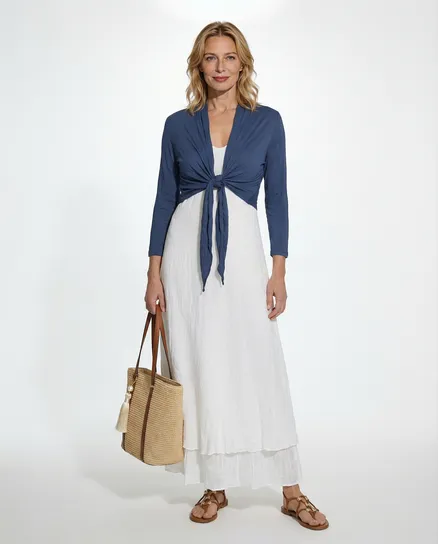 Bolero Cardigan in jeansblau von Spaziodonna