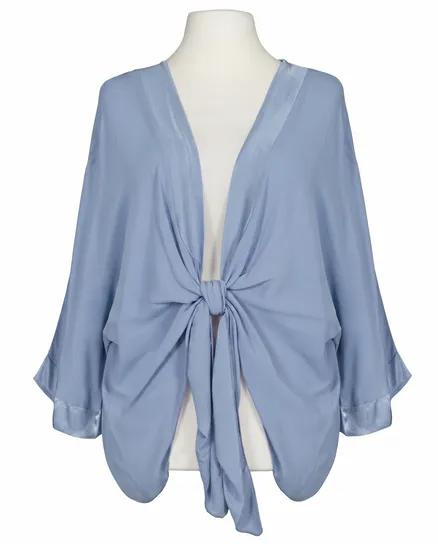 Bolero Jacke Blusenstil in blau von H. Trend
