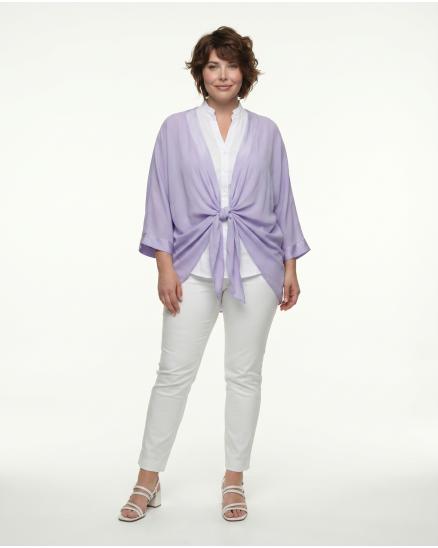 Bolero Jacke Blusenstil in lila von H. Trend