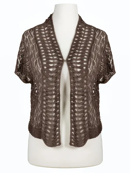 Bolero mit Ajourmuster in braun von Exquisss Paris