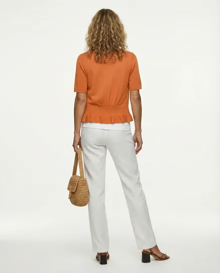 Bolero mit Volant in orange von Made in Italy