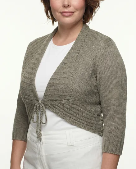 Bolero Strickjacke in taupe von Amandine