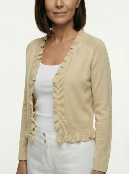 Bolero Viskosestrick in creme von Made in Italy