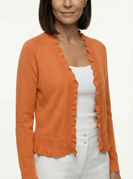 Bolero Viskosestrick in orange von Made in Italy