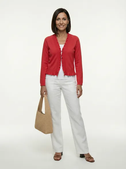 Bolero Viskosestrick in rot von Made in Italy