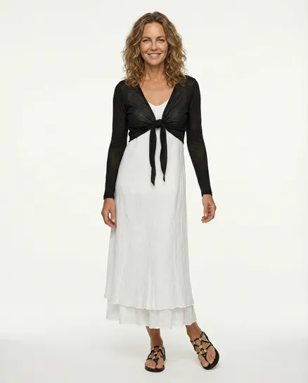 Bolero Viskosestrick in schwarz von fashion made in italy