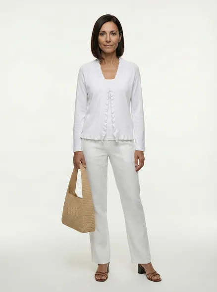 Bolero Viskosestrick in wei� von Made in Italy