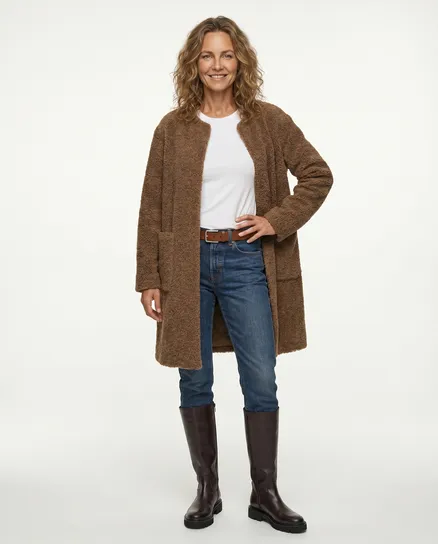 Boucl� Strickh�lle in camel von Made in Italy