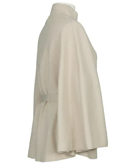 Cape mit Bindeg�rtel in beige von Italian Design