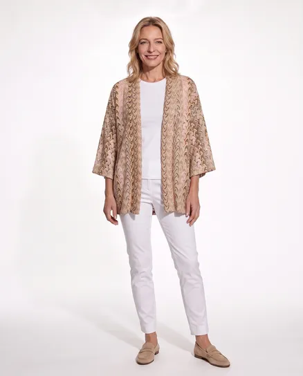 Cardigan Ajourmuster in beige von Selected Touch