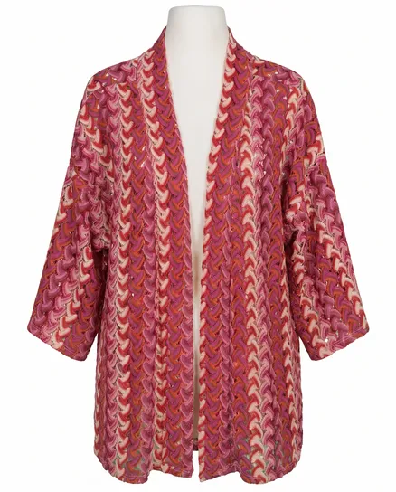 Cardigan Ajourmuster in pink von Selected Touch