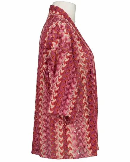 Cardigan Ajourmuster in pink von Selected Touch