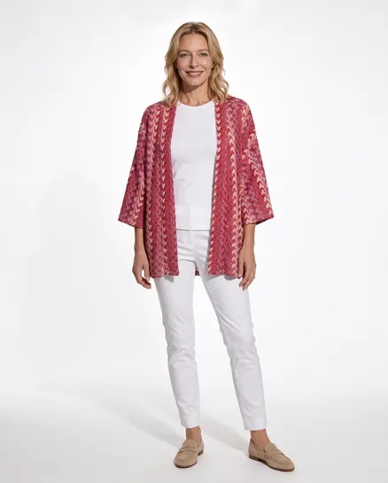 Cardigan Ajourmuster in pink von Selected Touch