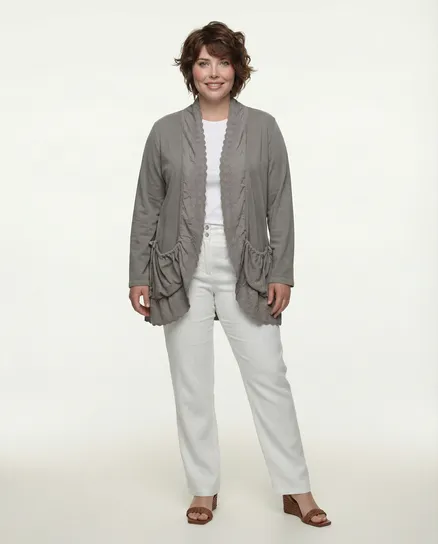 Cardigan mit Spitze in braun von Diana