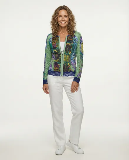 Cardigan mit Spitze in bunt von Lulu H