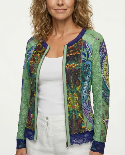 Cardigan mit Spitze in bunt von Lulu H