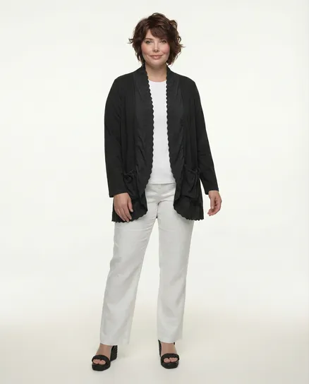 Cardigan mit Spitze in schwarz von Diana